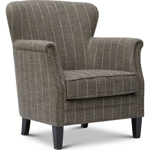 Layla Accent Chair in Mocha Fabric with Nailhead